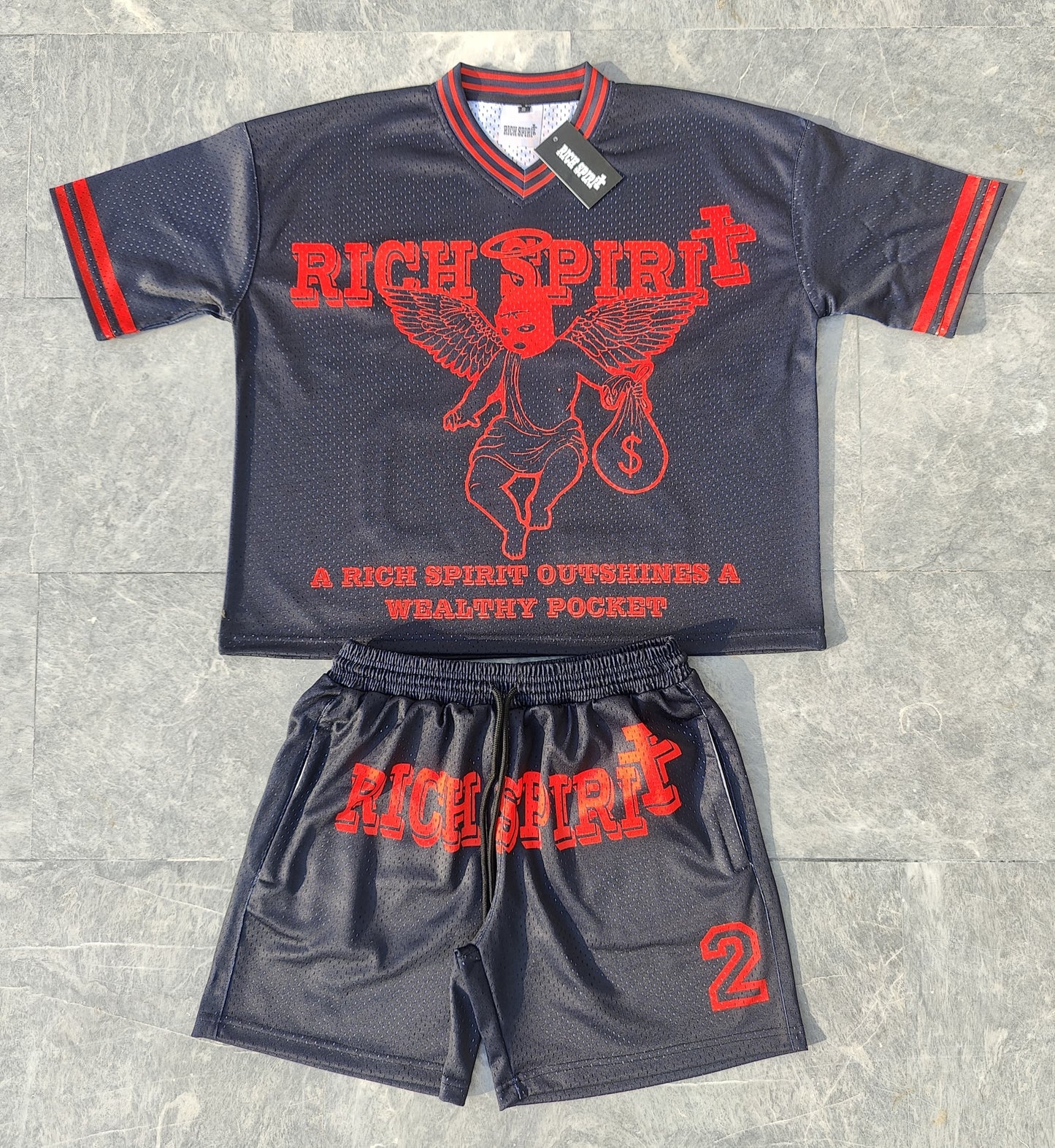 “SAINTS & SINNERS” RED & BLACK JERSEY SET